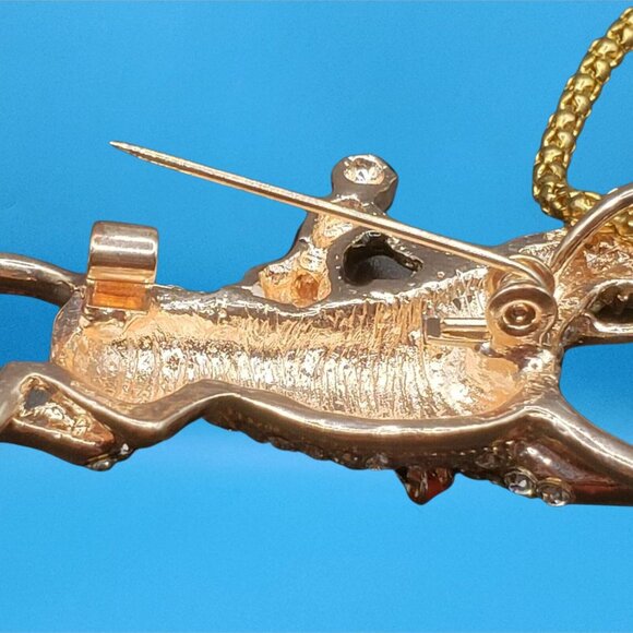 Tally-Ho Equestrian English Riding Horse Rider Pendant/ Brooch Necklace Gift Box - Picture 6 of 8